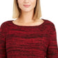 Suéter túnica feminino com babados e bainha estilo &amp; co, vermelho, tamanho pequeno G