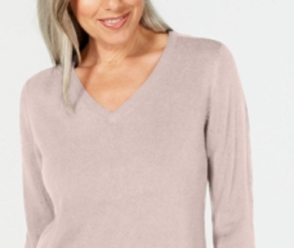 Karen Scott Suéter Feminino Gola V Rosa Tamanho Grande