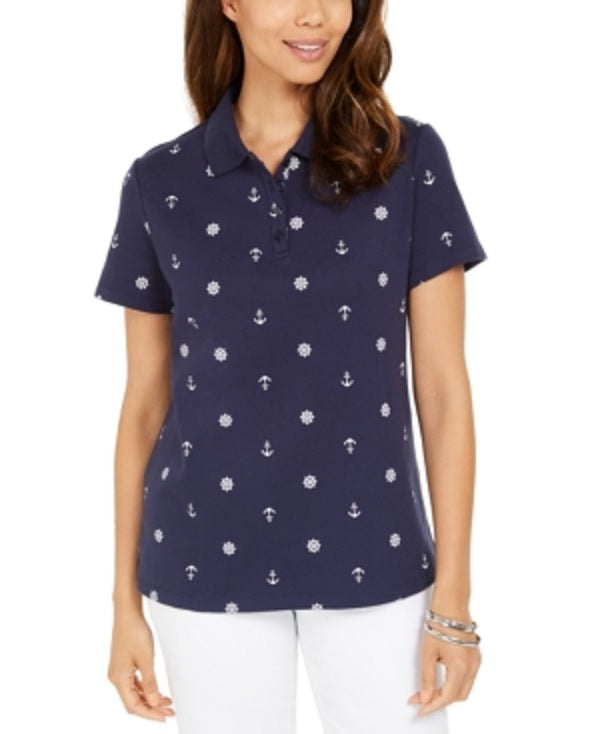 Polo Karen Scott Sailor Mix Feminino Azul Tamanho P