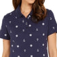 Polo Karen Scott Sailor Mix Feminino Azul Tamanho P