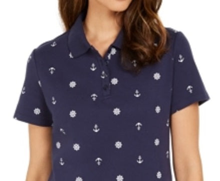 Polo Karen Scott Sailor Mix Feminino Azul Tamanho P
