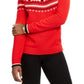Suéter feminino Charter Club Fair Isle com gola redonda, vermelho, tamanho pequeno GG