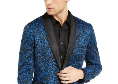 INC International Concepts Jaqueta esportiva slim fit metálica masculina azul tamanho XXB