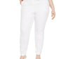 Calça skinny Alfani Plus com aba estendida para mulheres, branca, tamanho pequeno e pequeno