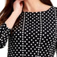 Camiseta feminina Charter Club Supima Cotton Dot Print, preta, tamanho grande