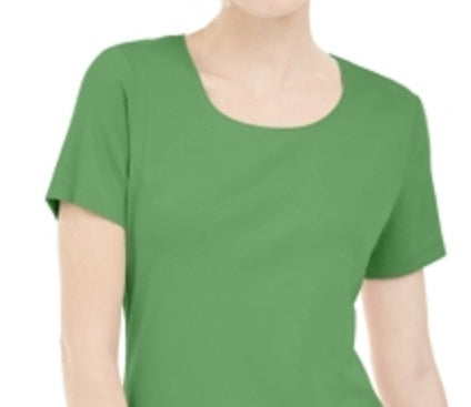 Karen Scott Blusa Feminina Manga Curta Gola Redonda Verde Tamanho XS