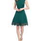 Vestido Scuba Fit &amp; Flare Donna Ricco Feminino Verde Tamanho 6