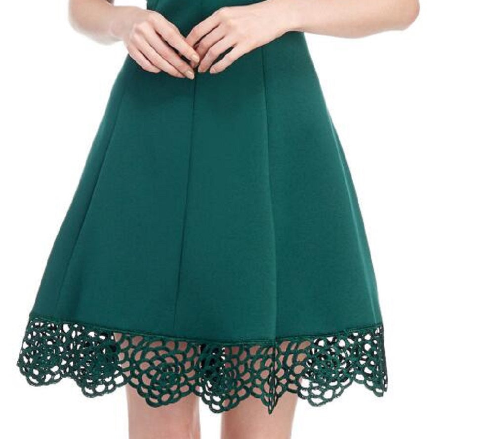 Vestido Scuba Fit &amp; Flare Donna Ricco Feminino Verde Tamanho 6