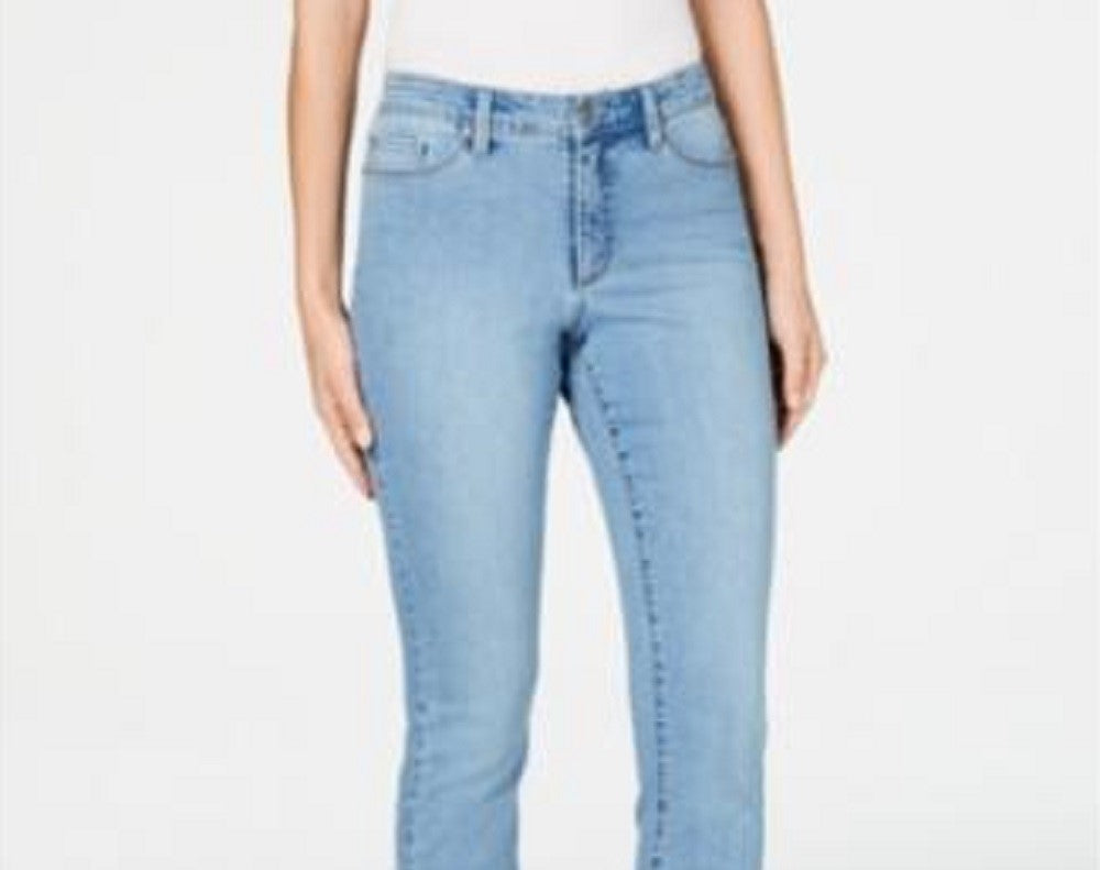Calça jeans feminina Charter Club Lexington Tummy Control com perna reta, azul, tamanho 6