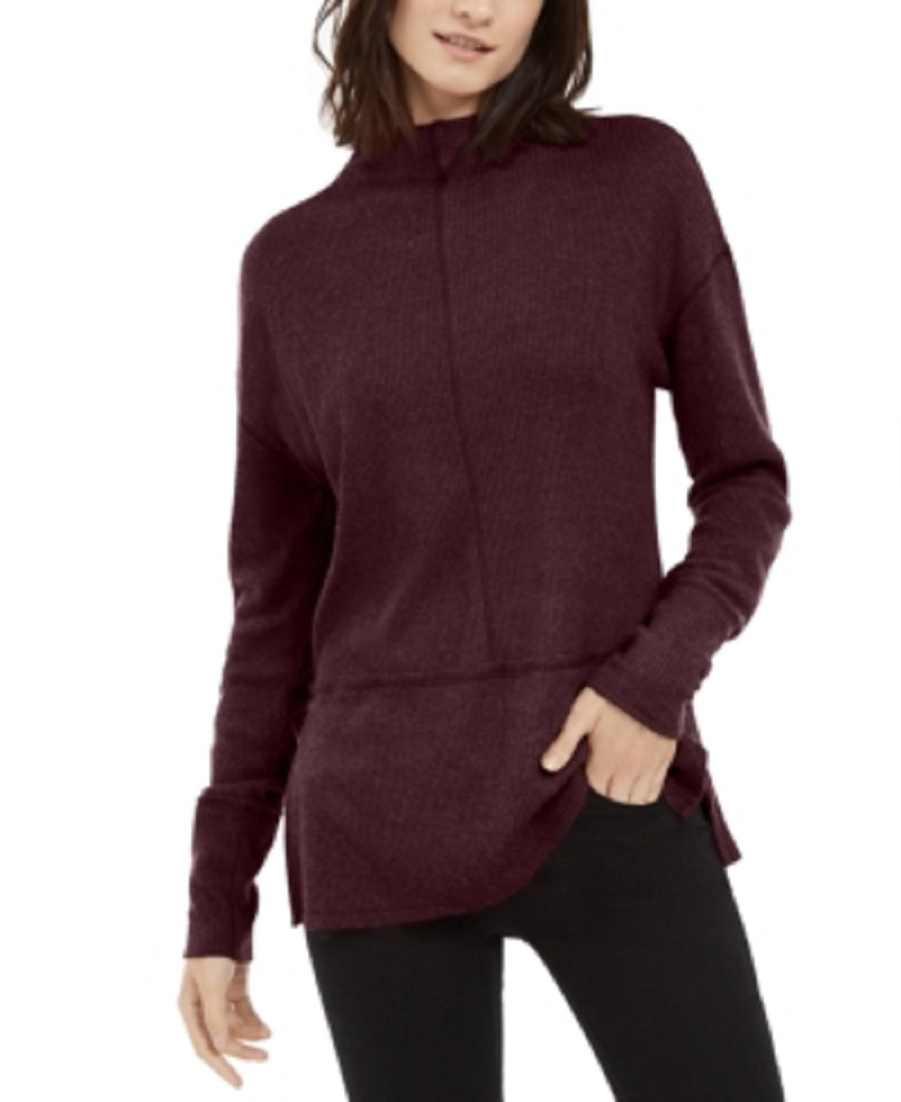 INC International Concepts Top feminino com decote em V canelado, roxo, tamanho X-S