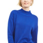 Karen Scott Suéter Feminino de Algodão com Detalhe de Costura e Gola Simulada Azul Tamanho XS