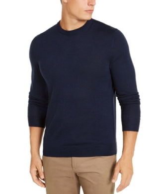 Pulôver masculino Alfani de manga comprida e gola redonda, azul, tamanho XX-G