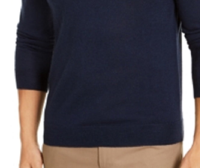 Pulôver masculino Alfani de manga comprida e gola redonda, azul, tamanho XX-G