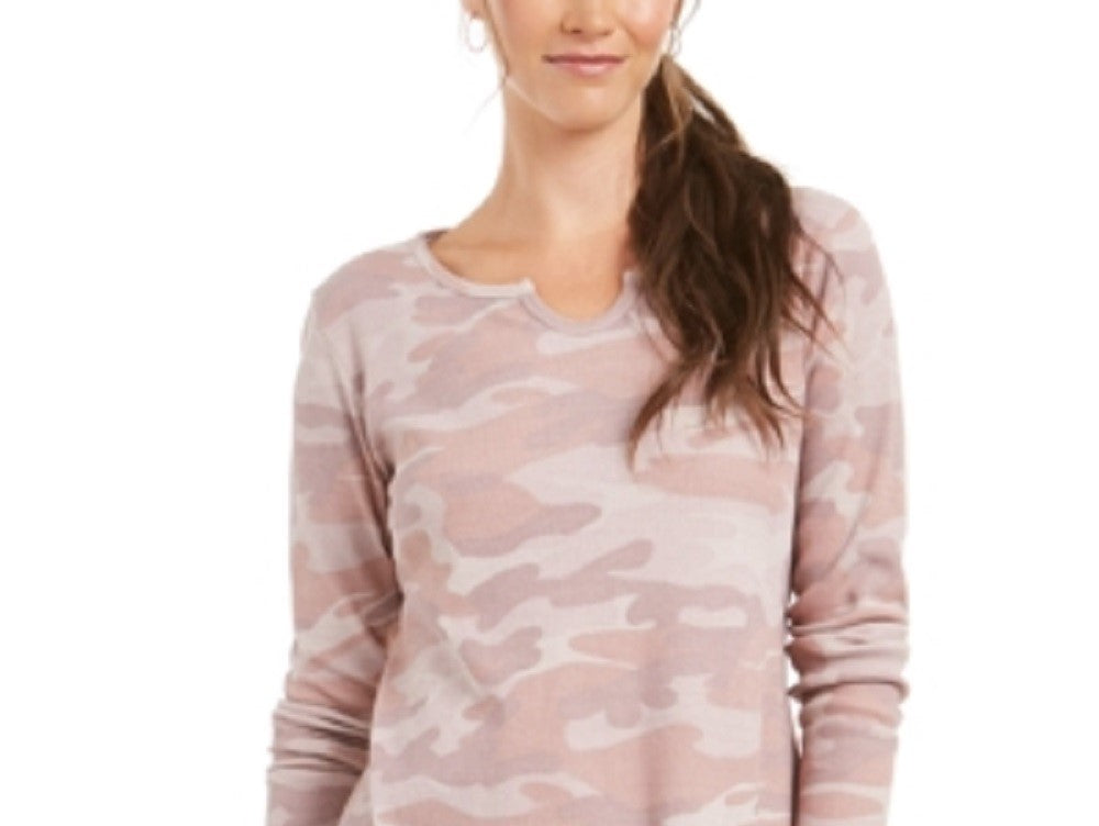 Blusa térmica feminina de algodão estampado Style &amp; Co, rosa, tamanho pequeno G