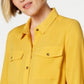 Camisa feminina lisa com botões Charter Club, amarela, tamanho pequeno, médio