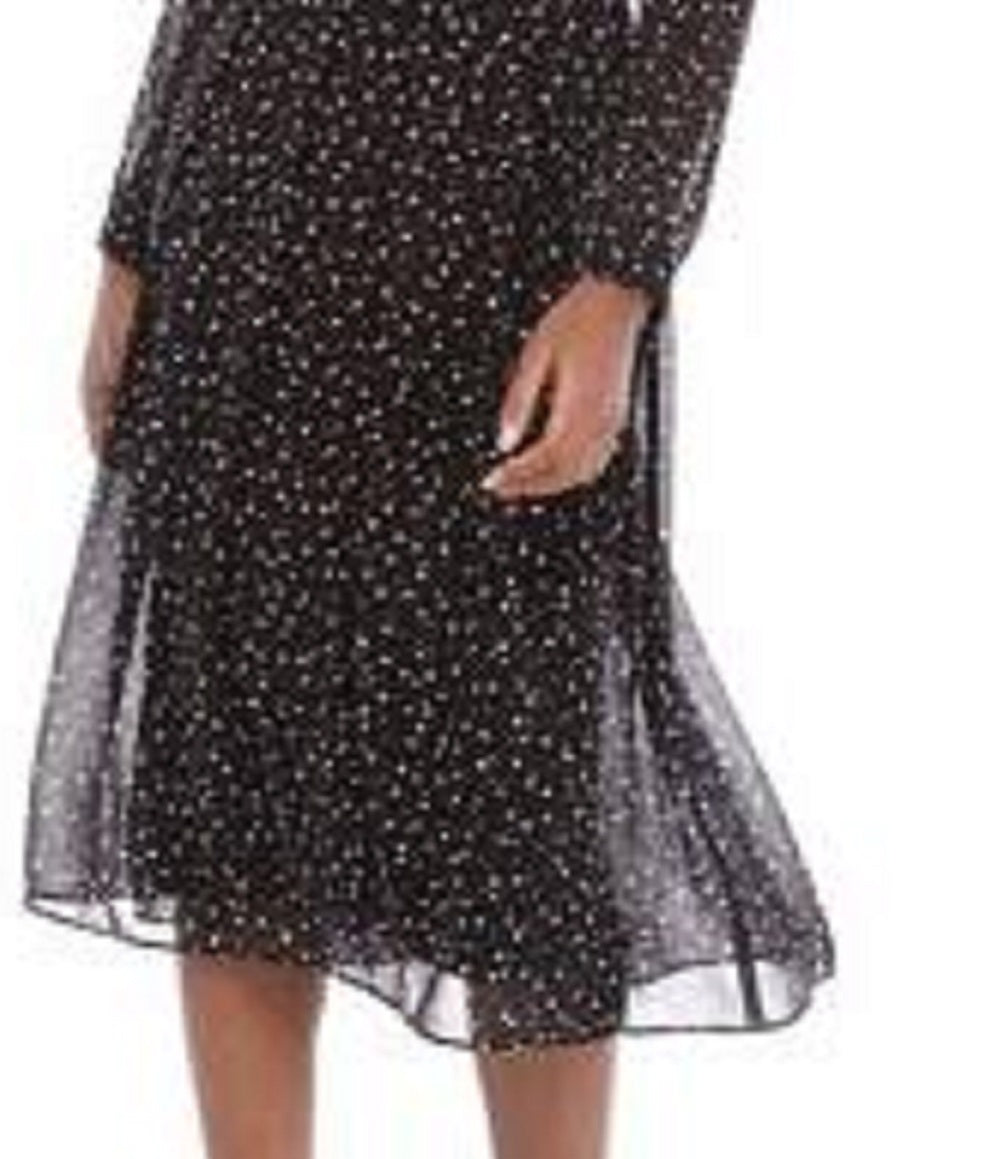 Vestido feminino Anne Klein Ritz Dot Fit and Flare, cinza, tamanho 4
