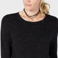 Camiseta feminina de manga comprida Style &amp; Co, preta, tamanho médio