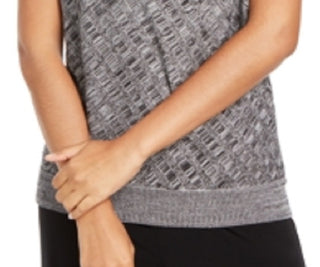 Suéter texturizado feminino Alfani com sobrepeliz, preto, tamanho pequeno e pequeno