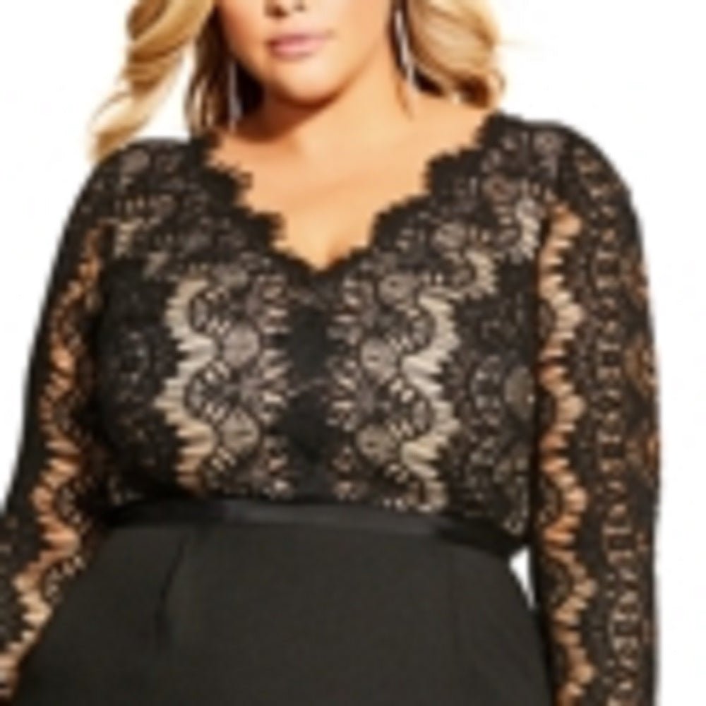 Vestido feminino City Chic Hourglass Beauty, preto, tamanho 20W