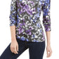 Karen Scott Blusa Feminina Estampada Gola Redonda Cinza Tamanho Grande