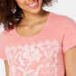 Camiseta feminina gráfica Style &amp; Co, laranja, tamanho X-S