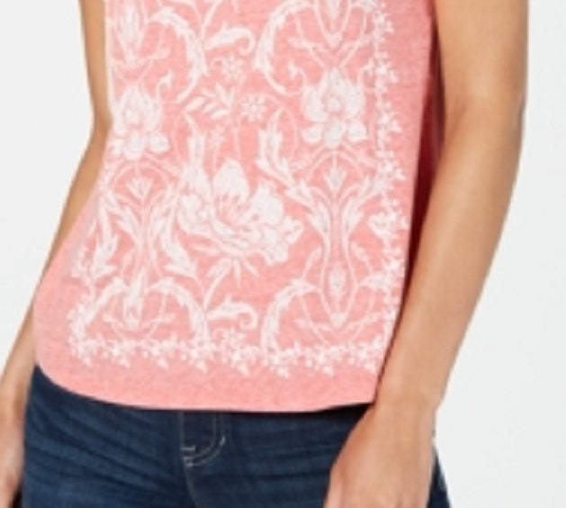 Camiseta feminina gráfica Style &amp; Co, laranja, tamanho X-S