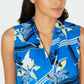 Blusa Alfani Feminina Ombre Surplice Azul Tamanho Pequeno