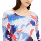 Blusa Alfani Feminina Super Túnica Blooms Azul Tamanho Pequeno Médio