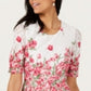 Vestido feminino Charter Club com ajuste evasê e renda, branco, tamanho P