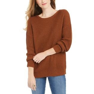 Suéter canelado com mangas caídas feminino Style &amp; Co, marrom, tamanho pequeno G