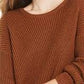 Suéter canelado com mangas caídas feminino Style &amp; Co, marrom, tamanho pequeno G