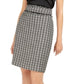 Saia de tweed com franjas Calvin Klein feminina, preta, tamanho 14