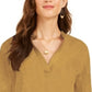 Blusa popover texturizada lisa feminina Style &amp; Co, amarela, tamanho extragrande