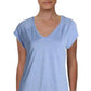 Camiseta feminina Ideology para corrida e fitness, azul, tamanho médio