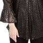Blusa feminina Alfani de malha metálica cruzada, preta, tamanho 0X
