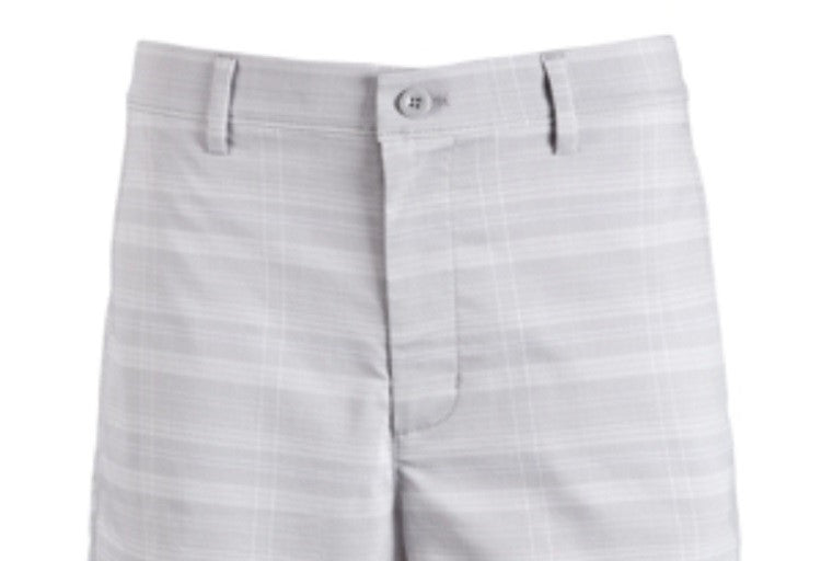 Shorts de golfe cargo masculino Attack Life Fairway xadrez elástico cinza tamanho 30