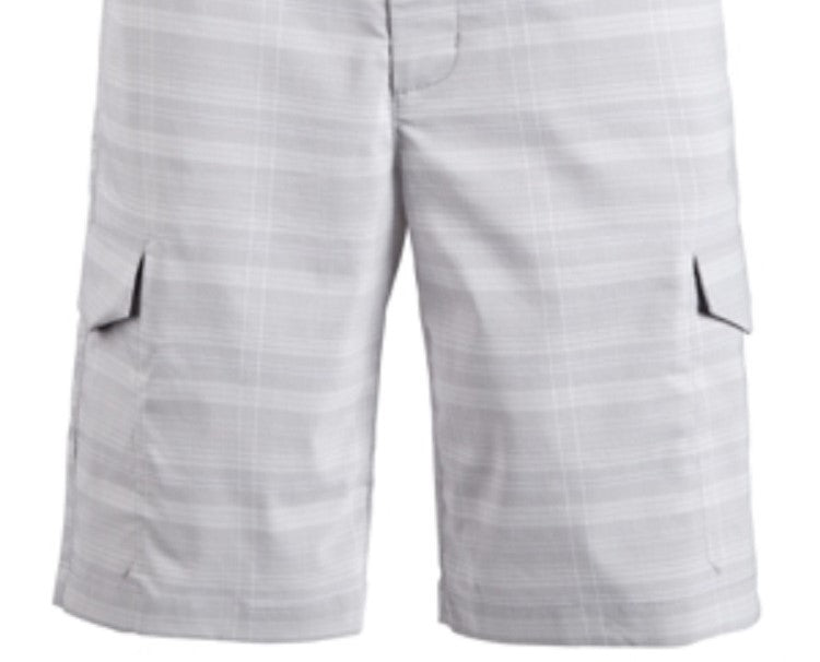 Shorts de golfe cargo masculino Attack Life Fairway xadrez elástico cinza tamanho 30