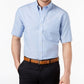 Camisa social masculina Club Room Classic Regular Fit Oxford resistente a rugas, azul, tamanho 17,5