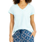 Camisa de dormir íntima feminina Charter Club sólida, azul, tamanho médio