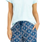 Camisa de dormir íntima feminina Charter Club sólida, azul, tamanho médio