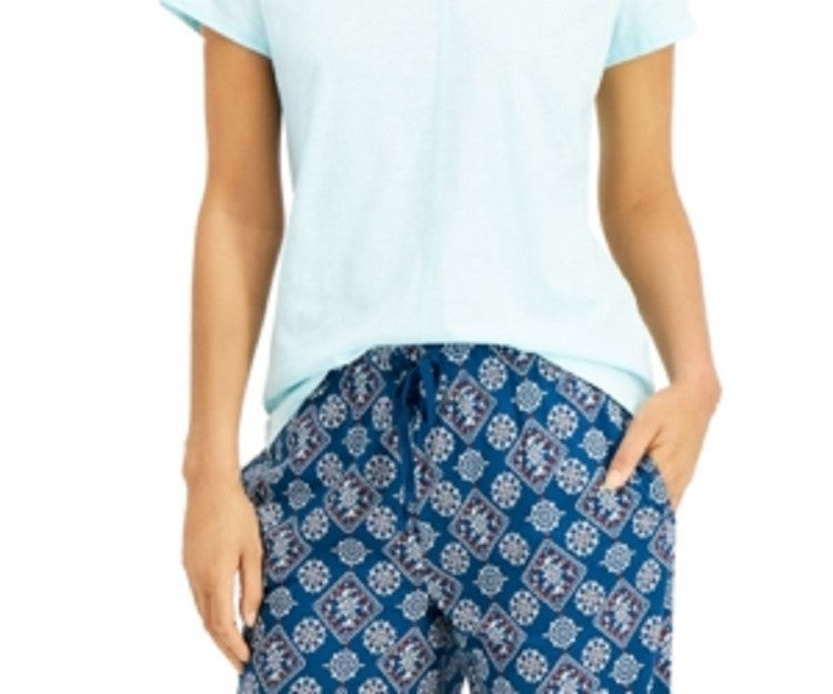 Camisa de dormir íntima feminina Charter Club sólida, azul, tamanho médio