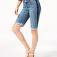 Shorts jeans femininos com acabamento contrastante e punho, azul, tamanho 2, pequeno, da INC International Concepts