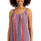 Vestido midi listrado em camadas feminino Style &amp; Co Laranja/Azul Tamanho Petite M