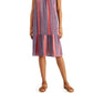 Vestido midi listrado em camadas feminino Style &amp; Co Laranja/Azul Tamanho Petite M