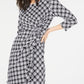 Vestido tubinho estampado com babados da coleção NY feminino, preto, tamanho pequeno GG