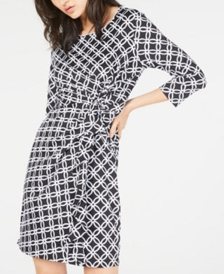 Vestido tubinho estampado com babados da coleção NY feminino, preto, tamanho pequeno GG