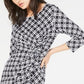 Vestido tubinho estampado com babados da coleção NY feminino, preto, tamanho pequeno GG