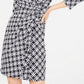 Vestido tubinho estampado com babados da coleção NY feminino, preto, tamanho pequeno GG
