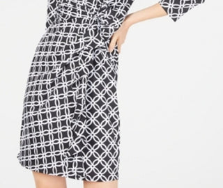 Vestido tubinho estampado com babados da coleção NY feminino, preto, tamanho pequeno GG