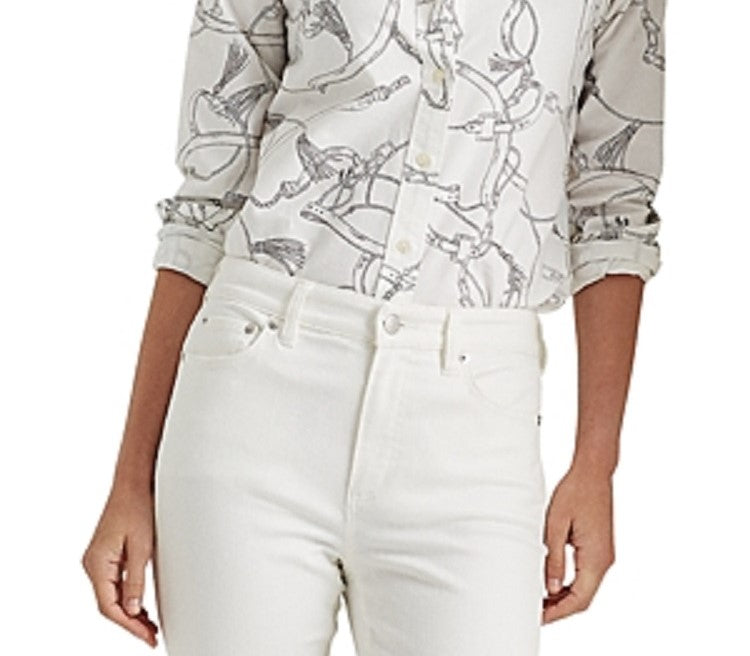 Camisa Ralph Lauren Feminina Estampa Lauren Equestre Branca Tamanho XX-G